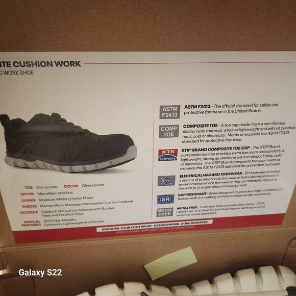 Reebok  Sublite Cushion Work Shoes. In box/customer return. Size 10 Wide - Picture 12 of 13